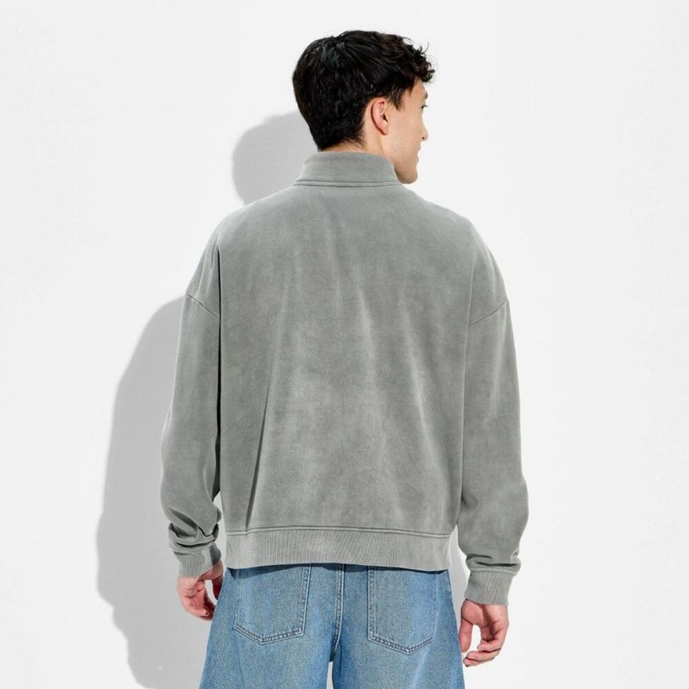 Original Use - Men's Heavyweight Fleece 1/2 Zip Pullover Sweatshi Gray - Picture 3 of 3